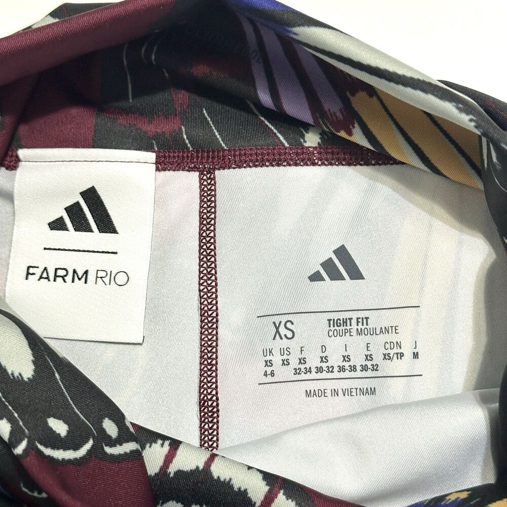 Adidas Farm Rio Butterfly Leggings Women Size XS Tight Fit Black Amazon Red - Picture 11 of 11
